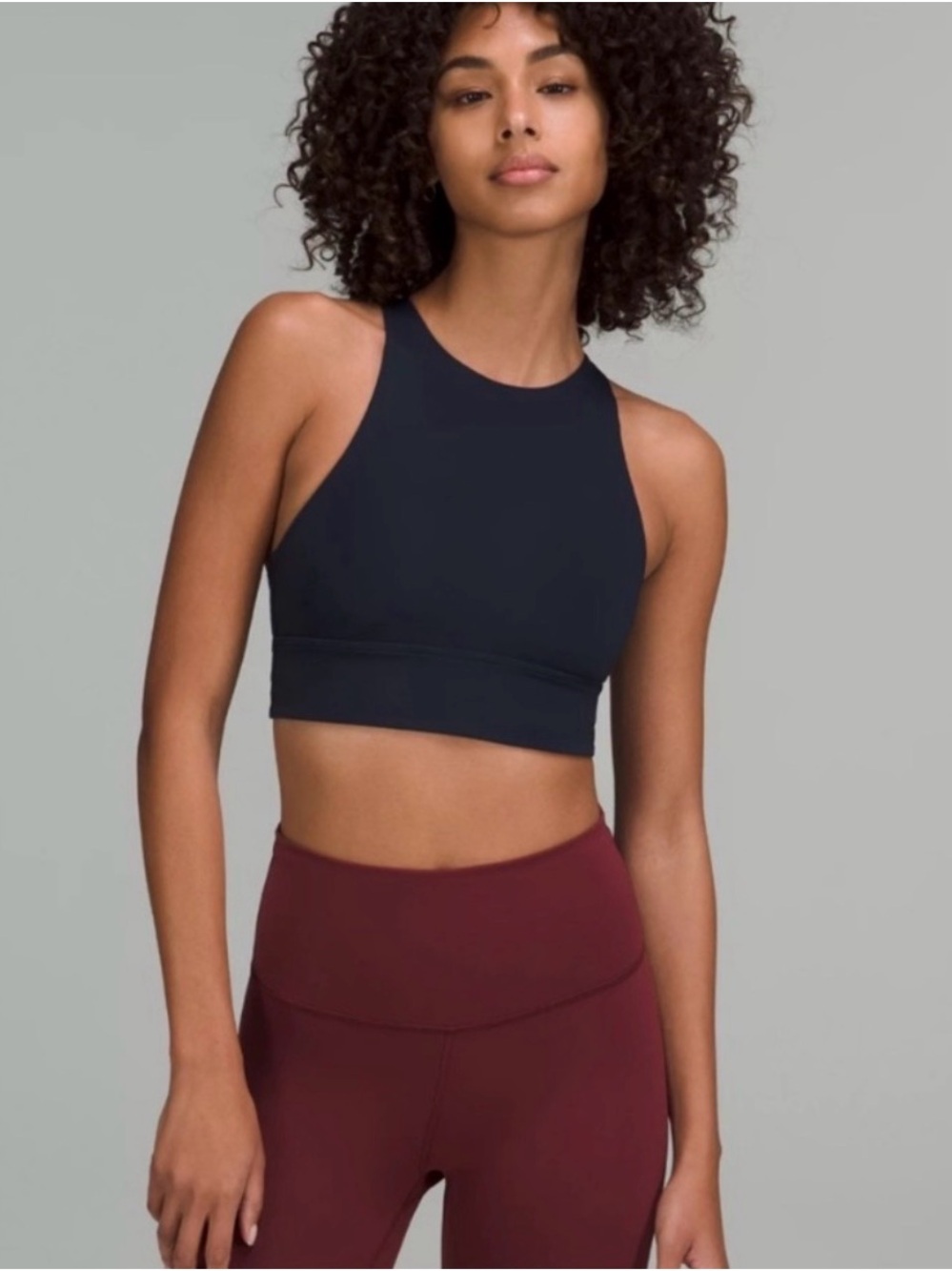Lululemon Energy Bra High Neck No Pads True Navy W2BZ1S Womens Sz. 4